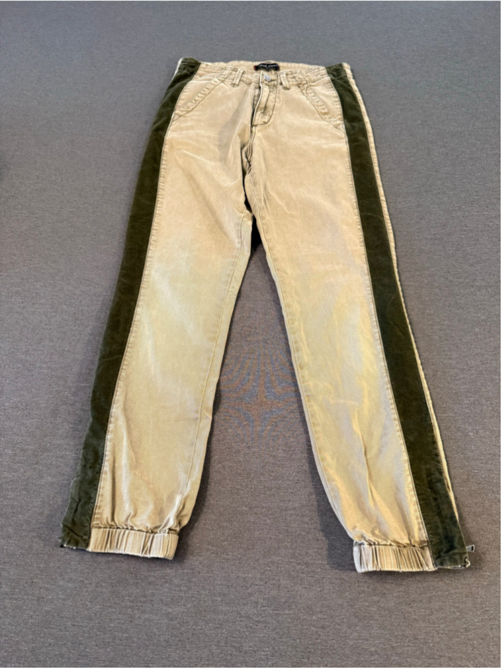 Dear John Olive Green Contrast Side Stripe Jogger Pants Utility Cargo Size 28 - Picture 6 of 14